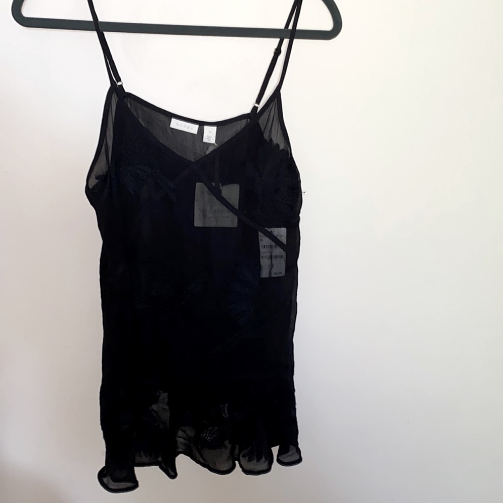 Hinge Sheer Black Blouse. Size XS